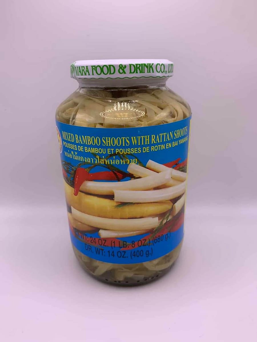 Mixed Bamboo Shoots With Rattan Shoots Myanmar Asian Market